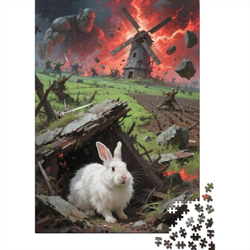 Riese Hase Puzzle 1000 Teile Holzspielzeug, Jugendliche & Erwachsene, Klassische Puzzles, Lernspiel, Home Dekoration, Einzigartiges Geschenk 1000pcs (75x50cm) von EMYXPAQM