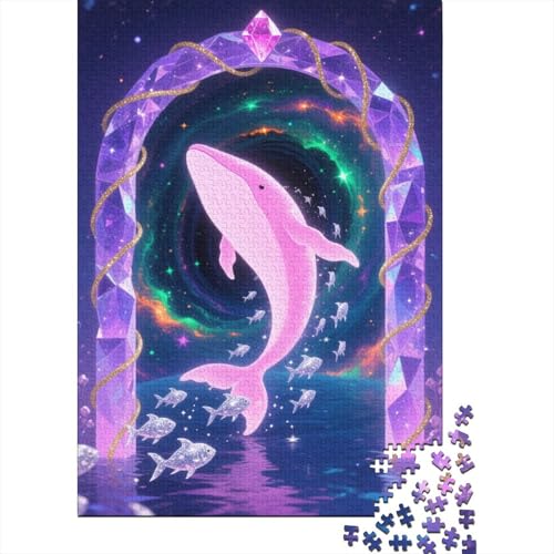 Rosa Wal Kosmische Sterne Puzzle 1000 Teile Holzspielzeug, Erwachsene & Kinder Ab 14 Jahren, Klassische Puzzles, Legespiel, Home Dekoration, Geschenkideen 1000pcs (75x50cm) von EMYXPAQM