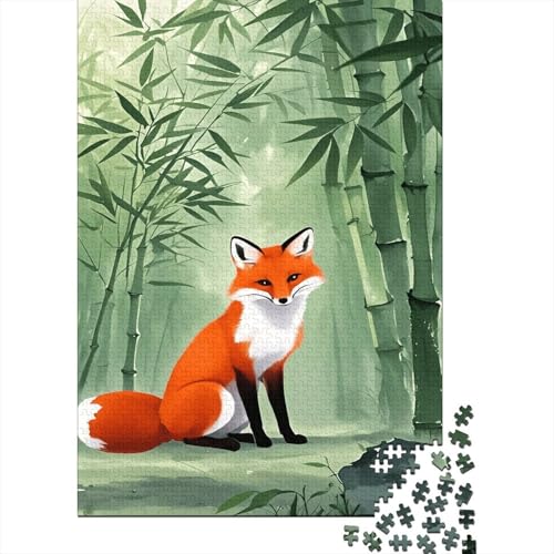 Rotfuchs Bambuswald Puzzle 1000 Teile Holzspielzeug, Erwachsene & Kinder Ab 14 Jahren, Klassische Puzzles, Legespiel, Moderne Wohnkultur, Geschenk 1000pcs (75x50cm) von EMYXPAQM