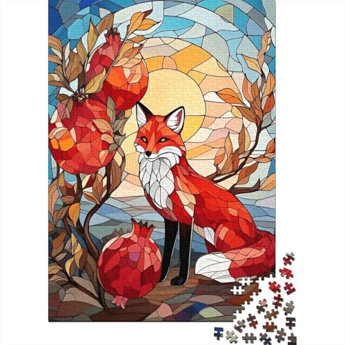 Rotfuchs Granatapfel Puzzle 1000 Teile Holzspielzeug, Erwachsene & Kinder Ab 14 Jahren, Klassische Puzzles, Legespiel, Home Dekoration, Geschenk 1000pcs (75x50cm) von EMYXPAQM