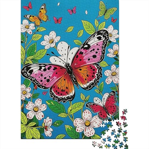 Schmetterling Puzzle 1000 Teile Schmetterlingsblumen, Für Kinder Klassische Holzspielzeug Herausforderung Unique Gift 1000pcs (75x50cm) von EMYXPAQM