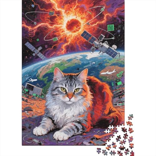 Sibirische Katze Interstellar Puzzle 1000 Teile Holzspielzeug, Jugendliche & Erwachsene, Klassische Puzzles, Lernspiel, Wohnkultur, Einzigartiges Geschenk 1000pcs (75x50cm) von EMYXPAQM
