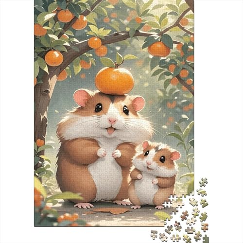 Syrischer Hamster Obstbaum Puzzle 1000 Teile Holzspielzeug, Jugendliche & Erwachsene, Klassische Puzzles, Lernspiel, Home Dekoration, Einzigartiges Geschenk 1000pcs (75x50cm) von EMYXPAQM