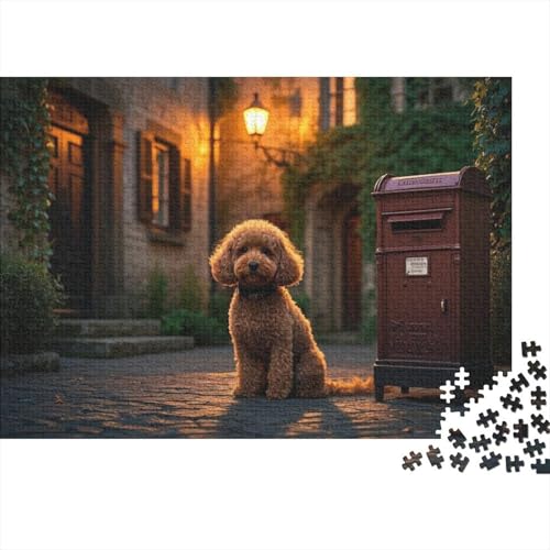 Teddy Hund Puzzle 1000 Teile Teddyhund an Briefkasten, Für Kinder Classic Herausforderung Spielzeug Holzspielzeug Unique Gift 1000pcs (75x50cm) von EMYXPAQM