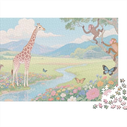 Tiere Puzzle 1000 Teile Affen Spielen im Baum, Für Kinder Classic Herausforderndes Puzzles Holzpuzzles Unique Gift 1000pcs (75x50cm) von EMYXPAQM