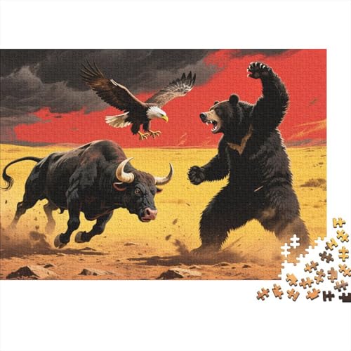 Tiere Puzzle 1000 Teile Kuh rennt wild – Schwarzbär Steht auf, Für Kinder Classic Pädagogisches Spiel Holzspielzeug Als Geschenk 1000pcs (75x50cm) von EMYXPAQM
