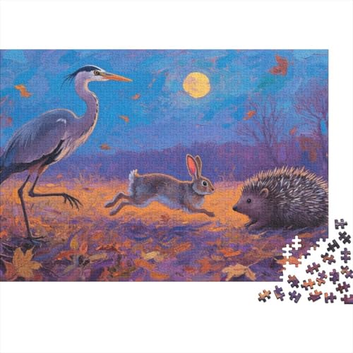 Tiere Puzzle 1000 Teile Stehender Reiher, Für Kinder Classic Herausforderung Spielzeug Holzspielzeug Unique Gift 1000pcs (75x50cm) von EMYXPAQM