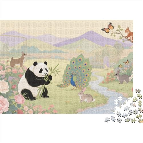 Tiere Puzzle 1000 Teile Tiere Spielen auf der Wiese, Für Kinder Classic Pädagogisches Spiel Holzspielzeug Als Geschenk 1000pcs (75x50cm) von EMYXPAQM