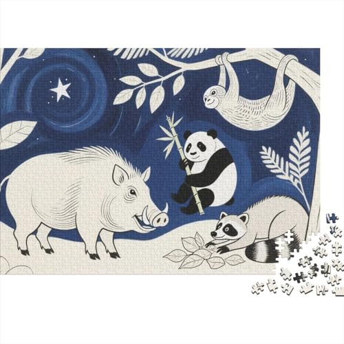 Tiere Puzzle 1000 Teile Tiere im Wald, Für Kinder Classic Pädagogisches Spiel Holzspielzeug Unique Gift 1000pcs (75x50cm) von EMYXPAQM