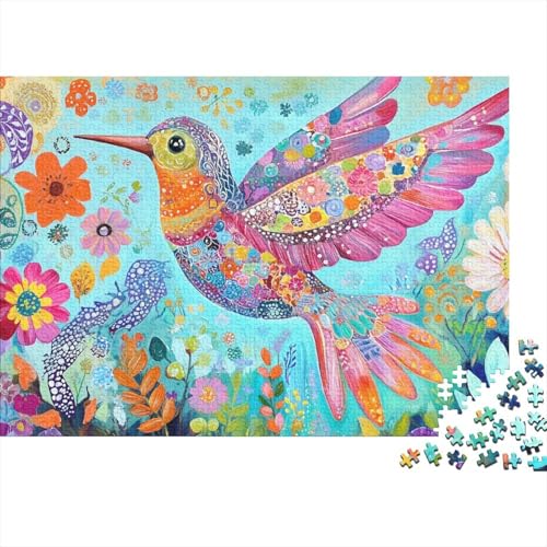 Vogel Puzzle 1000 Teile Gemusterter bemalter Vogel, Für Kinder Classic Lernspiel Holzspielzeug Unique Gift 1000pcs (75x50cm) von EMYXPAQM