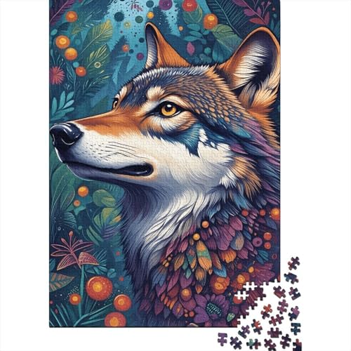Wolfskopf Grüne Pflanzen Puzzle 1000 Teile Holzspielzeug, Erwachsene & Kinder Ab 14 Jahren, Klassische Puzzles, Legespiel, Wohnkultur, Geschenk 1000pcs (75x50cm) von EMYXPAQM