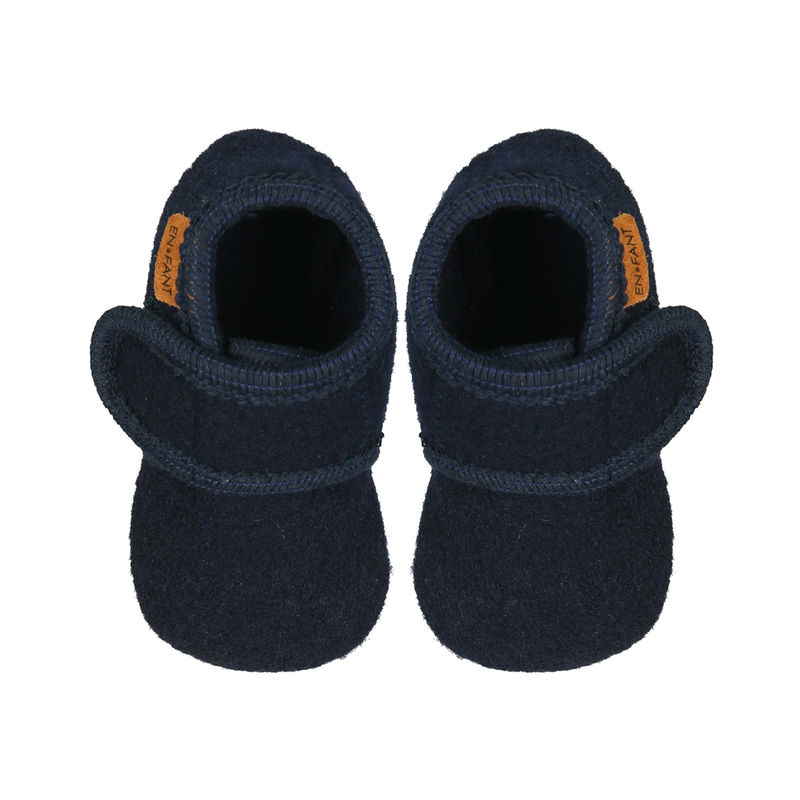 Klett-Krabbelschuhe MOBIL aus Wolle in navy von EN FANT