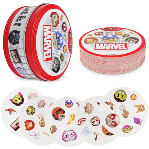Dobble Marvel, Familienspiel, Marvel Kartenspiele, Kartenspiel, 2-8 Spieler, Ab 4+ Jahren, Mehrsprachig, 55 Karten, Für Jungen Mädch Dobble Marvel, Familienspiel, Marvel Kartenspiele, Kartenspiel, 2-8 Spieler, Ab 4+ Jahren, Mehrsprachig, 55 Karten, Für Jungen Mädch von ENAIAH
