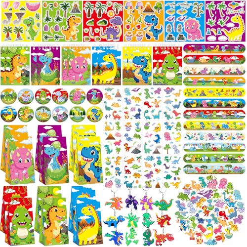 Dinosaurier Party Gefälligkeiten, Dinosaurier Geburtstag Dekorationen, Dinosaurier Geschenke Taschen Schlüsselanhänger Mini Notizblock Aufkleber Armbänder für Dinosaurier Party Zubehör Kinder Jungen Dinosaurier Party Gefälligkeiten, Dinosaurier Geburtstag Dekorationen, Dinosaurier Geschenke Taschen Schlüsselanhänger Mini Notizblock Aufkleber Armbänder für Dinosaurier Party Zubehör Kinder Jungen von ENCETARDE