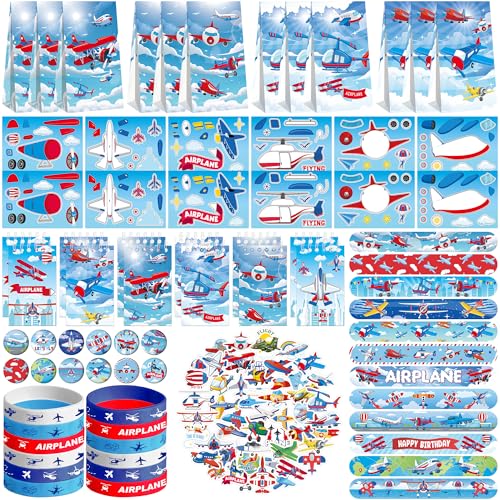 Flugzeug-Partygeschenke, 12 Geschenktüten, 12 Mini-Notizblöcke, 12 Gummi-Armbänder, 50 Aufkleber, 12 zusammenbaubare Aufkleber, 12 Knopf-Abzeichen, 12 Slap-Armbänder für Flugzeug-Party, Babyparty, 122 Flugzeug-Partygeschenke, 12 Geschenktüten, 12 Mini-Notizblöcke, 12 Gummi-Armbänder, 50 Aufkleber, 12 zusammenbaubare Aufkleber, 12 Knopf-Abzeichen, 12 Slap-Armbänder für Flugzeug-Party, Babyparty, 122 von ENCETARDE