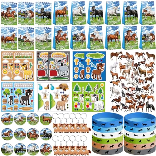 Pferde-Partygeschenke, 41 Pferdeaufkleber, 12 Goodie-Taschen, 12 Knopf-Abzeichen, 12 Schlüsselanhänger, 12 Mini-Notizblöcke, 12 Gummi-Armbänder für Cowboy-Cowgirl-Tiere, Pferd, Pferde-Partygeschenke, 41 Pferdeaufkleber, 12 Goodie-Taschen, 12 Knopf-Abzeichen, 12 Schlüsselanhänger, 12 Mini-Notizblöcke, 12 Gummi-Armbänder für Cowboy-Cowgirl-Tiere, Pferd, von ENCETARDE