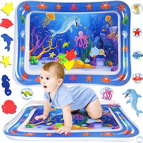 ENCOUN Wassermatte Baby, Wasserspielmatte Baby Spielzeug ab 3 6 9 Monaten, 65 x 50 cm Aufblasbare Wassermatte Sensorisches Spielzeug, Baby Sensorisches Entwicklung Ausbildung von ENCOUN