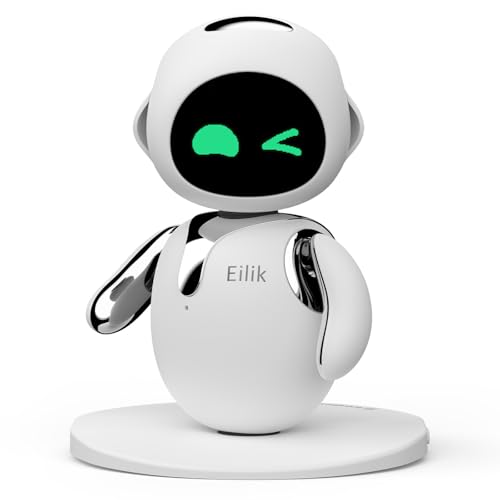 Eilik Silver Touch-Interaktives Schreibtisch-Begleiter-Spielzeug, niedliche Robotertiere mit reichlich Emotionen, lustige Animationen und Mini-Spiele, Geburtstagsgeschenke für Mädchen und Jungen, von ENERGIZE LAB