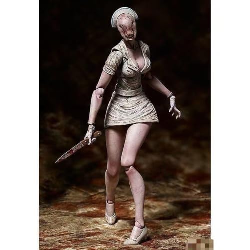 ENFILY für Silent Hill 2 Gesichtslose Krankenschwester Figur Blasenkopf Krankenschwester Actionfigur Anime Charakter Modell Statue Charakter Sammlerstücke Dekorationen Kunsthandwerk Geschenke von ENFILY