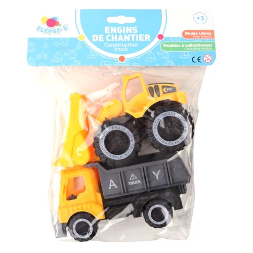 ENGINS DE CHANTIER - Baustellen-LKW - Interventionsfahrzeuge - 022773 - Zufallsmodell - Kunststoff - 1/24 - Freilauf-Fahrzeug - Baustelle - Kinderspielzeug - Ab 3 Jahren, Gelb von ENGINS DE CHANTIER