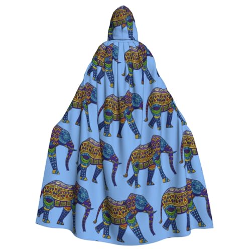 Cosplay-Umhang mit Kapuze, Elefanten-Druck, Erwachsene, Halloween, 140 cm lang, Themenpartys von ENGhjes