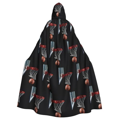ENGhjes Basketball-Druck, Cosplay, Kapuzenumhang, Erwachsene, Halloween, 140 cm lang, Themenpartys von ENGhjes