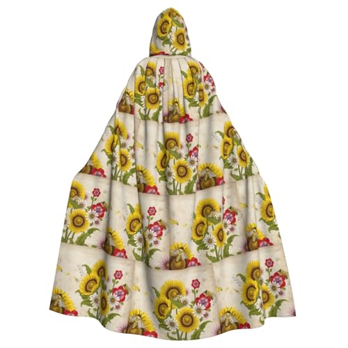 ENGhjes Bienen Sonnenblumen Gänseblümchen Rose Blumen Druck Cosplay Kapuzenumhang Erwachsene Halloween 140 cm lang Themenpartys ENGhjes Bienen Sonnenblumen Gänseblümchen Rose Blumen Druck Cosplay Kapuzenumhang Erwachsene Halloween 140 cm lang Themenpartys von ENGhjes