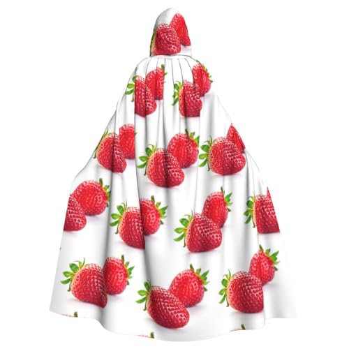 ENGhjes Cosplay Kapuzenumhang mit Erdbeerdruck, für Erwachsene, Halloween, 140 cm lang, Themenpartys ENGhjes Cosplay Kapuzenumhang mit Erdbeerdruck, für Erwachsene, Halloween, 140 cm lang, Themenpartys von ENGhjes