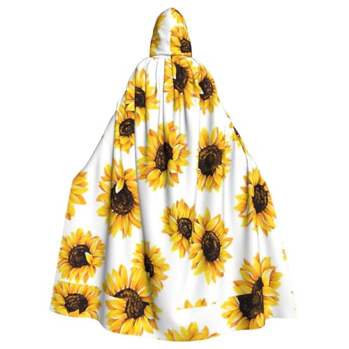 ENGhjes Cosplay-Umhang mit Sonnenblumen-Druck, für Erwachsene, Halloween, 140 cm lang, Themenpartys von ENGhjes