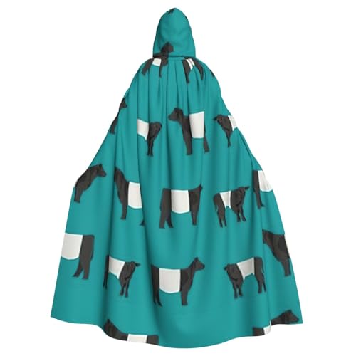 ENGhjes Galloway Kapuzenumhang mit Kuh-Aufdruck, Cosplay, für Erwachsene, Halloween, 140 cm lang, Themenpartys von ENGhjes