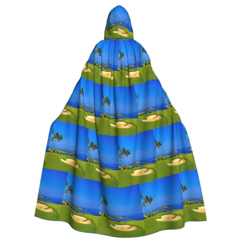 ENGhjes Golfplatz-Druck, Cosplay, Kapuzenumhang, Erwachsene, Halloween, 140 cm lang, Themenpartys von ENGhjes
