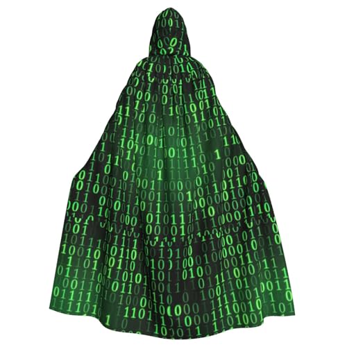 ENGhjes Hacker Era Printing Cosplay Kapuzenumhang für Erwachsene, Halloween, 140 cm lang, Themenpartys von ENGhjes