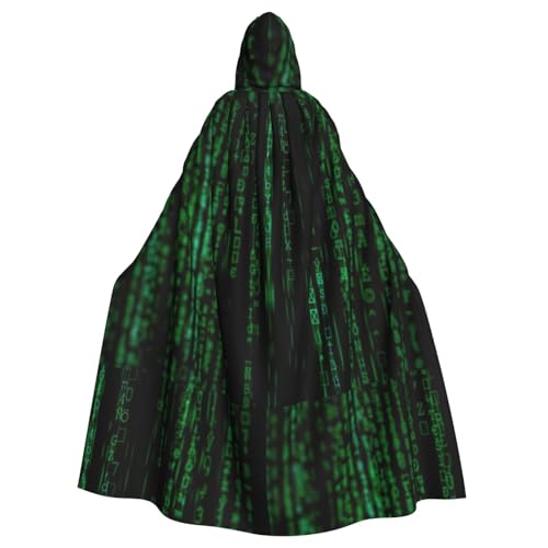 ENGhjes Hacker Era Printing Cosplay Kapuzenumhang für Erwachsene, Halloween, 140 cm lang, Themenpartys von ENGhjes