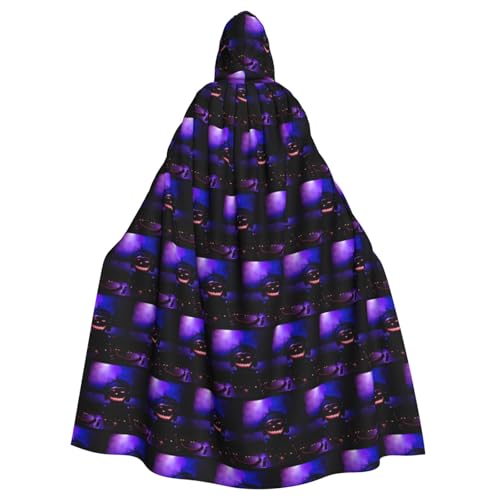 ENGhjes Halloween-Kürbis mit Kopfhörern, bedruckt, Cosplay, Kapuzenumhang, Erwachsene, Halloween, 140 cm lang, Themenpartys von ENGhjes