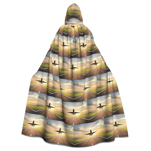 ENGhjes Kapuzenumhang mit Flugzeugdruck, Cosplay, für Erwachsene, Halloween, 140 cm lang, Themenpartys ENGhjes Kapuzenumhang mit Flugzeugdruck, Cosplay, für Erwachsene, Halloween, 140 cm lang, Themenpartys von ENGhjes