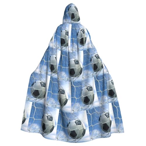 ENGhjes Kapuzenumhang mit Fußballdruck, Cosplay, für Erwachsene, Halloween, 140 cm lang, Themenpartys ENGhjes Kapuzenumhang mit Fußballdruck, Cosplay, für Erwachsene, Halloween, 140 cm lang, Themenpartys von ENGhjes