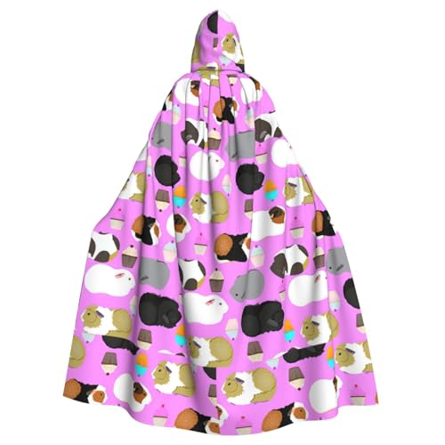 ENGhjes Kapuzenumhang mit Meerschweinchen und Cupcakes für Erwachsene, Halloween, 140 cm lang, Themenpartys von ENGhjes