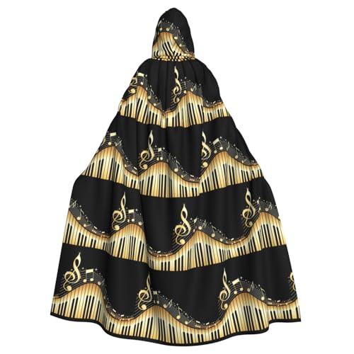 ENGhjes Kapuzenumhang mit Musikdruck, Cosplay, für Erwachsene, Halloween, 140 cm lang, Themenpartys von ENGhjes
