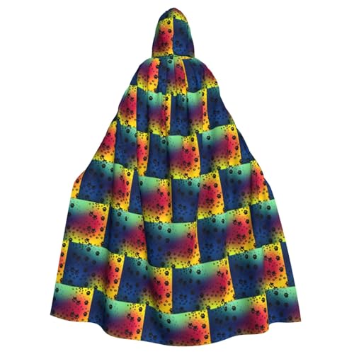 ENGhjes Kapuzenumhang mit Pfotenabdruck-Muster, Cosplay, für Erwachsene, Halloween, 140 cm lang, Themenpartys ENGhjes Kapuzenumhang mit Pfotenabdruck-Muster, Cosplay, für Erwachsene, Halloween, 140 cm lang, Themenpartys von ENGhjes