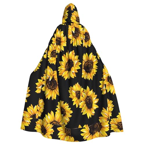 ENGhjes Kapuzenumhang mit Sonnenblumen-Motiv, für Erwachsene, Halloween, 140 cm lang, Themenpartys ENGhjes Kapuzenumhang mit Sonnenblumen-Motiv, für Erwachsene, Halloween, 140 cm lang, Themenpartys von ENGhjes