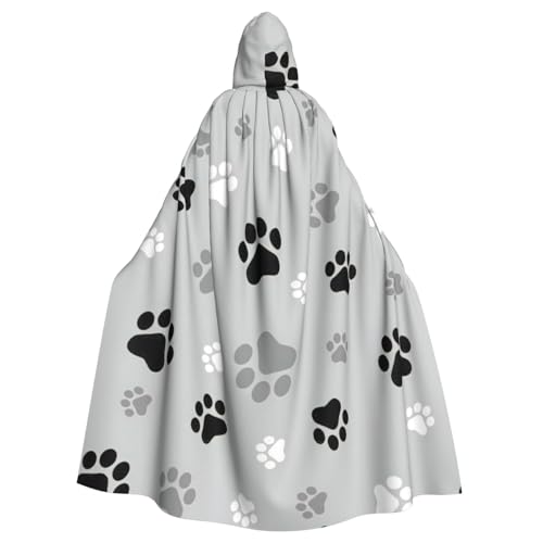 ENGhjes Kapuzenumhang mit Tierpfotenabdrücken für Erwachsene, Halloween, 140 cm lang, Themenpartys von ENGhjes