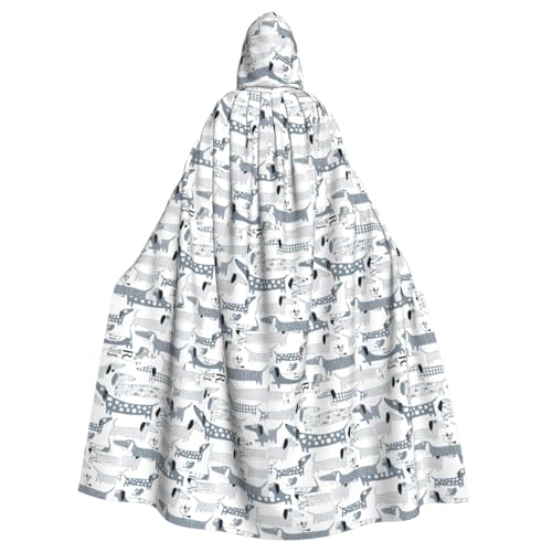ENGhjes Kapuzenumhang mit süßem Dackel-Motiv, Cosplay, für Erwachsene, Halloween, 140 cm lang, Themenpartys von ENGhjes