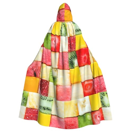 ENGhjes Kiwi Wassermelonen-Druck, Cosplay, Kapuzenumhang, Erwachsene, Halloween, 140 cm lang, Themenpartys von ENGhjes