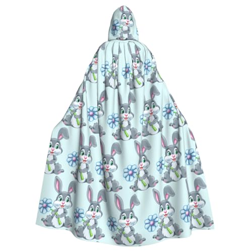 ENGhjes Lustiger Osterhasen-Druck, Cosplay, Kapuzenumhang, Erwachsene, Halloween, 140 cm lang, Themenpartys von ENGhjes