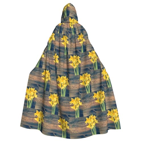 ENGhjes Narzissenstrauß bedruckt, Cosplay, Kapuzenumhang für Erwachsene, Halloween, 140 cm lang, Themenpartys ENGhjes Narzissenstrauß bedruckt, Cosplay, Kapuzenumhang für Erwachsene, Halloween, 140 cm lang, Themenpartys von ENGhjes