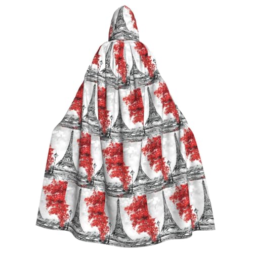 ENGhjes Paris-Druck Cosplay Kapuzenumhang für Erwachsene, Halloween, 140 cm lang, Themenpartys ENGhjes Paris-Druck Cosplay Kapuzenumhang für Erwachsene, Halloween, 140 cm lang, Themenpartys von ENGhjes