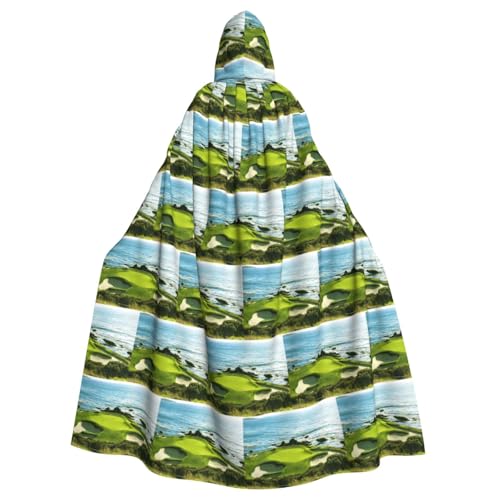 ENGhjes Strand-Golfplatz-Druck, Cosplay, Kapuzenumhang, Erwachsene, Halloween, 140 cm lang, Themenpartys von ENGhjes