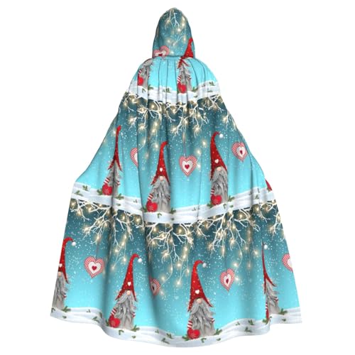ENGhjes Traditioneller Weihnachts-Wichtel-Druck, Cosplay, Kapuzenumhang, Erwachsene, Halloween, 140 cm lang, Themenpartys von ENGhjes