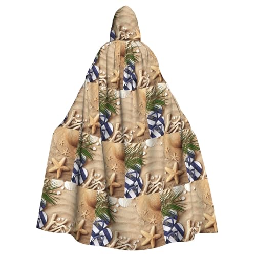 ENGhjes Umhang mit Kapuze für Erwachsene, Motiv: Sandstrand Palme, Cosplay, Halloween, 140 cm lang, Themenpartys ENGhjes Umhang mit Kapuze für Erwachsene, Motiv: Sandstrand Palme, Cosplay, Halloween, 140 cm lang, Themenpartys von ENGhjes