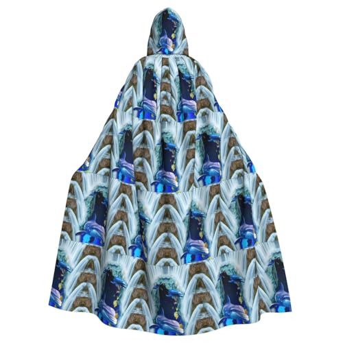 ENGhjes Umhang mit Kapuze und Delfindruck, für Erwachsene, Halloween, 140 cm lang, Themenpartys ENGhjes Umhang mit Kapuze und Delfindruck, für Erwachsene, Halloween, 140 cm lang, Themenpartys von ENGhjes